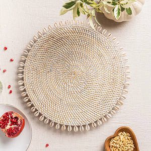 Set de table carré en rotin tressé à la main, écologique, durable, rustique, fait main, pour restaurant, café, maison, service - Product Image 1