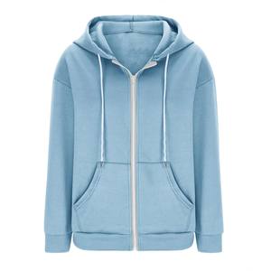 Sweat-shirt à capuche à manches longues pour femme |   Manteau d'hiver à fermeture éclair intégrale avec poches |   Sweat à capuche en toile avec logo personnalisé imprimé sur le devant - Product Image 2