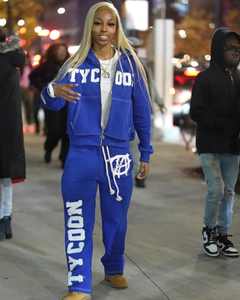 Ensemble de survêtement pour homme, sweat-shirt et pantalon de survêtement à logo brodé délavé, style FLARE - Product Image 1