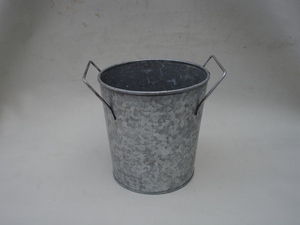 modern galvanized planter metal bucket with side handle galvanized planter garden <b>herb</b> <b>pot</b> galvanized iron planter bucket - Product Image 5