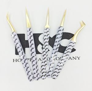 Pince à épiler vison pointe à angle de 45 degrés pince à épiler en acier inoxydable noir Logo personnalisé offert cils durables - Product Image 5