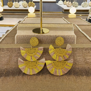 Ventas calientes Pendientes de diseño de bordado dorado multicolor clásico Estilo clásico de moda Unisex para regalos y fiestas - Product Image 2