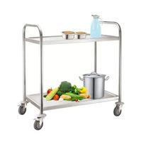 Nouvelle Arrivée Chariot de Service à 3 Niveaux avec Poignée Réglable, Conception Pliable, Construction en Fer et Bois pour la Maison, l'Hôtel et le Bureau