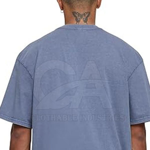 Camiseta Oversize de Algodón Lavado para Hombre, Estilo Casual Relajado con Cuello Redondo - Product Image 6
