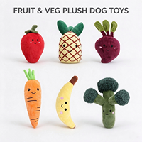 Jouet à mâcher pour animaux de compagnie en peluche, fruits et légumes de dessin animé, jouet interactif pour chien, jouet sonore, résistant aux morsures, fournitures pour animaux de compagnie