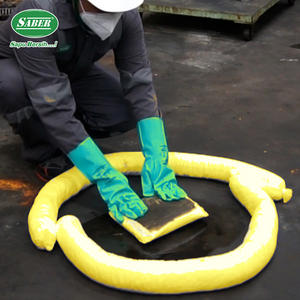 Chaussette absorbante chimique en PP Meltblown jaune, petite barrière 400, pour la gestion des matières dangereuses, directement de l'usine - Product Image 1