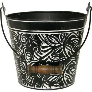 Juego de 6 jardineras galvanizadas de Color gris de forma redonda, diseño de tendencia, artículos de jardín hechos a mano, jardineras decorativas para suministro - Product Image 6