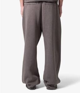 Pantalones de chándal holgados medios para hombre, pantalones de felpa de lana de cintura alta con cierre elástico, estampado de logotipo personalizado, de pierna ancha, de algodón Suelto - Product Image 5