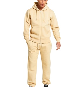 Conjuntos de chándal de 2 piezas informales para hombre, chaqueta de manga larga con cremallera completa, 100% algodón, diseño personalizable, Color, talla, Logo, Color sólido - Product Image 1