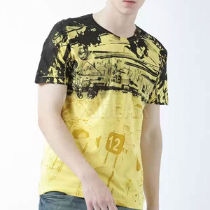 Camiseta informal de alta calidad para hombre, estampado por sublimación, cuello redondo, manga corta, tela de poliéster para actividades al aire libre - Product Image 1