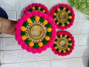 Traditional Diya Rangoli Candle Holder for Diwali Decoration Floor Stairs <b>Mat</b> Home Decor Centerpiece Rangoli Wedding Haldi Favor - Product Image 2