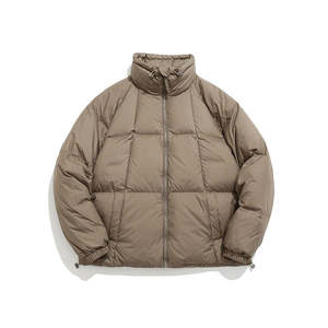 Unisex Custom <b>Quilted</b> men's Jackets High-Street Oversized Winter Puffer Coat Zipper Logo Puff Padded Nylon OEM Winter Bubble - Product Image 6