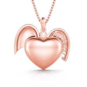 Jeulia Personalized Sterling <b>Silver</b> Photo <b>Locket</b> Necklace-Vintage Heart Design Gold Plated Chain Anniversary Gift - Product Image 5