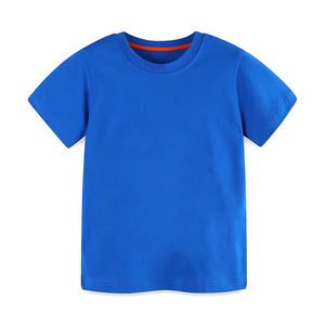 Prendas de vestir Temporada de verano Camiseta para niños Jersey de color azul Traje Transpirable Tela suave Top Camiseta de moda para niños pequeños - Product Image 1