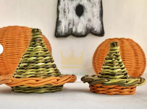 Vente en gros de paniers à citrouille en osier, rangement, panier d'halloween et décor pour chambre d'enfant en rotin 100% - Product Image 4