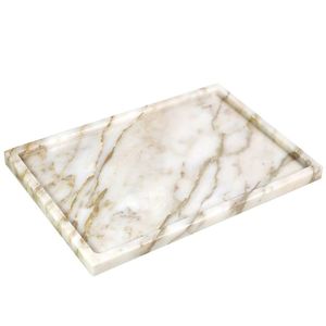 Plateau en marbre poli pour servir des boissons lors des dîners en famille avec une présentation moderne et élégante - Product Image 6