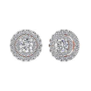 VVS D Moissanite Solitaire Halo Stud Pendientes 925 Plata de ley Rodio Diseños de moda hechos a medida Fabricante indio Regalo - Product Image 4
