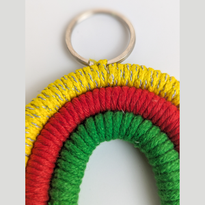 Porte-clés arc-en-ciel en macramé JNC, tissé à la main, en matériaux écologiques, pour cadeaux et vente au détail - Product Image 2