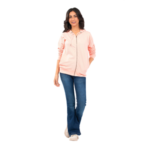 Impression personnalisée de haute qualité, hiver, 100% coton, logo sur le devant, couverture intégrale, ourlet côtelé surdimensionné, décontracté, écologique, pour femmes - Product Image 2