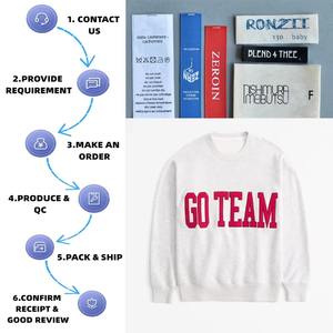 Vêtements de sport personnalisés Collège Varsity Crewneck Go Team Graphic Sweatshirt Pullover Go Team Applique Sweatshirt - Product Image 2
