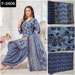 Robe longue de créateur en crêpe lourd et doux imprimé numérique indien Kurtis Robe de soirée décontractée ethnique pour femmes Style Salwar Kameez - Product Image 4