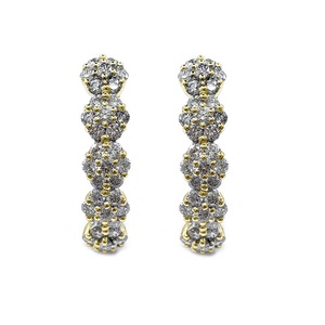 Chine fabricant bijoux nouveauté meilleure qualité platine or jaune diamant naturel rond Huggies boucle d'oreille pour cadeau - Product Image 1