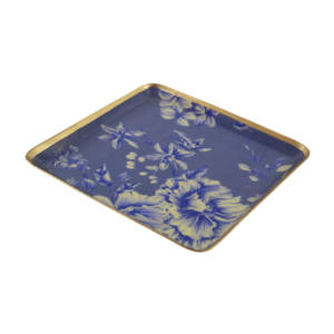 Luxury Gold Theme Metal Enamel Tray 2 Sizes <b>Kitchen</b> <b>Accessories</b> Serving Tray Wholesale Price Manufactured <b>Decorative</b> Purpose - Product Image 3
