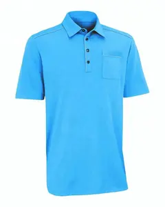 Kaos Oblong 100% katun kaos kerah Polo lengan pendek polos warna biru cantik kaos oblong untuk pria dengan harga grosir di India