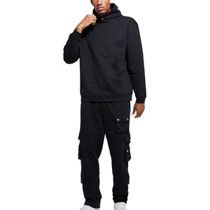 Sweat à capuche personnalisable, coupe ample et décontractée, couleur unie, vierge, 100% coton molletonné, hiver, style cargo - Product Image 1