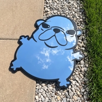 Miroir mural irrégulier en acrylique personnalisé avec photo d'animal de compagnie, design amusant de chien, pour chambre à coucher et décoration intérieure - Vente en gros