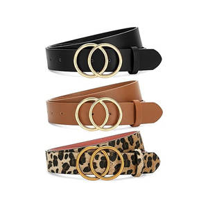 Ceinture en cuir pour femme avec finition premium et design à bords lisses, construction durable et boucle classique - Product Image 1
