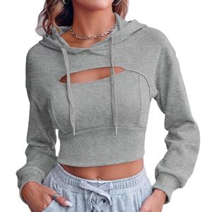 เสื้อครอปขนแกะมีฮู้ดแขนยาวสำหรับผู้หญิงเสื้อครอปแบบสั้นมีฮู้ดสำหรับผู้หญิงที่ Nurak ในประเทศ2025 - Product Image 2