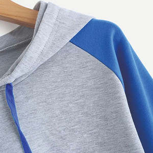 เสื้อฮู้ดโอเวอร์ไซส์ผ้าฝ้ายพิมพ์ลายสกรีนแบบกำหนดเอง ชุดเซ็ตเสื้อครอปคอกลม XS สไตล์สปอร์ตสำหรับผู้หญิง ใส่ได้ในฤดูหนาว - Product Image 5