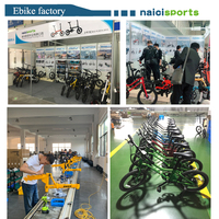 Vélo électrique pliable Naicisports 20 pouces en alliage de magnésium pour trajets urbains courts, 7 vitesses, léger, batterie intégrée au pot de selle, pneus KENDA