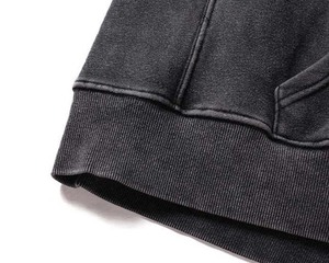 100% algodón básico cuello redondo de alta calidad cuello redondo de gran tamaño lavado con ácido sudaderas con capucha y sudaderas para hombres personalizados OEM ODM - Product Image 4