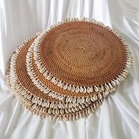 Nouveauté : Sets de table tressés écologiques en rotin et jacinthe d'eau, grands, faits main, style américain moderne pour salle à manger