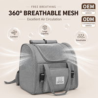 Sac à dos de transport pour chat portable avec espace extensible, fenêtre en maille respirante, sac à dos de voyage pour animaux de compagnie pour petits chiens et chats
