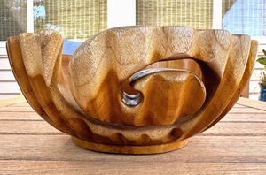 Natural Brown wooden yarn holder handmade lightweight elegant design yarn bowl <b>portable</b> <b>table</b> decoration wooden yarn organizer - Product Image 3