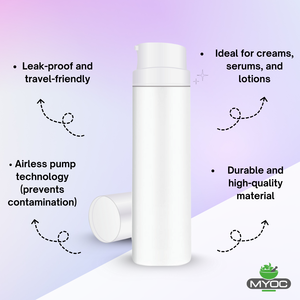 White Airless <b>Bottle</b> Set with White <b>Pump</b> | 30ml | Leak-Proof & Precise <b>Dispensing</b> | Ideal for DIY Beauty & Skincare - Product Image 2