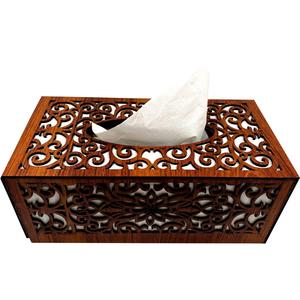 Porte-boîte à mouchoirs en bois massif écologique Distributeur de serviettes en rotin tissé Boho de style vintage pour salle de bain, cuisine et salon - Product Image 6