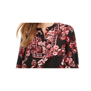 เสื้อเชิ้ตเฮนลีย์พิมพ์ลายผสมสำหรับผู้หญิงของชาร์เตอร์คลับ สีดำลายดอกไม้ ไซส์ Petite L คุณสมบัติระบายอากาศได้ดี - Product Image 2