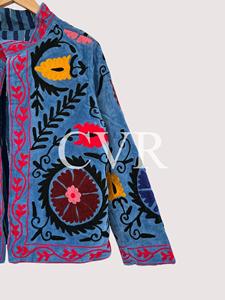 เสื้อโค้ตผ้าฝ้ายปักลายดอกไม้ด้วยมือ ปกคอปก แขนสามส่วน ไซส์ใหญ่ สไตล์โบฮีเมียนลำลองสำหรับผู้หญิง เสื้อคลุมสำหรับฤดูใบไม้ผลิ - Product Image 2