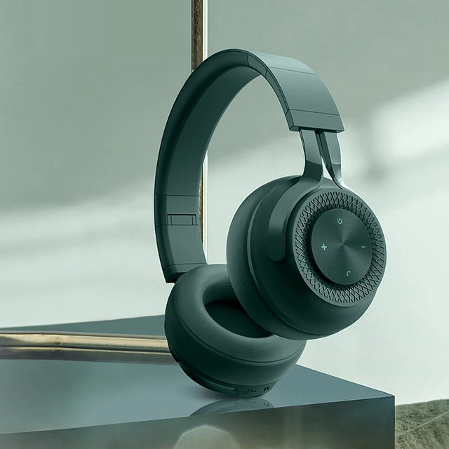 BT Mobile Waterproof Over-Ear Headphones Wireless Stereo Music Headset with Noise Cancelling Function for DJ Use