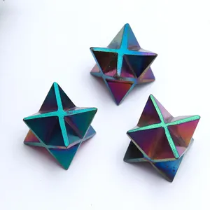 Natural Merkabah madera 7 estrellas cristal obsidiana Aura oso cristal conjunto 12 Puntos Estrella boda curación puntas de flecha auto - Product Image 1