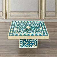 Support de gâteau de mariage en résine de luxe artisanale indienne avec incrustations d'os et de nacre, écologique, forme carrée, lavage à la main uniquement