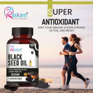 Raskam <b>Black</b> seed Oil 500mg Softgels Nigella Sativa <b>Heart</b> Skin Joint Health OEM Private Label Available - Product Image 4