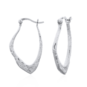 Pendientes de aro de plata 925 con forma no convencional artística - Product Image 2