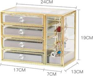 เครื่องประดับตกแต่งด้วยมือที่สวยงามทำจากแก้วและทองเหลืองสำหรับการจัดเก็บเครื่องประดับและแหวน - Product Image 6