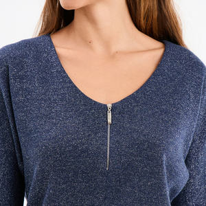 Pull-over décontracté thermique durable pour femme avec fermeture éclair, coutures renforcées, toucher doux, vêtement d'hiver fiable - Product Image 4