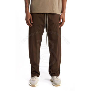 กางเกงวอร์มผ้าไนลอนสำหรับผู้ชายกางเกงกันลมปักขากว้างกางเกงกีฬาลำลองกางเกงกันลมโพลีเอสเตอร์ตรงสำหรับกลางแจ้ง - Product Image 1